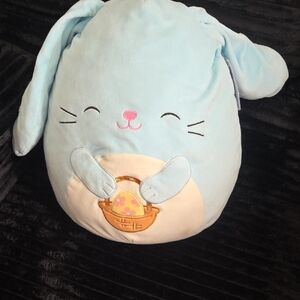 Squishmallows Light Blue Bunny with Easter Basket